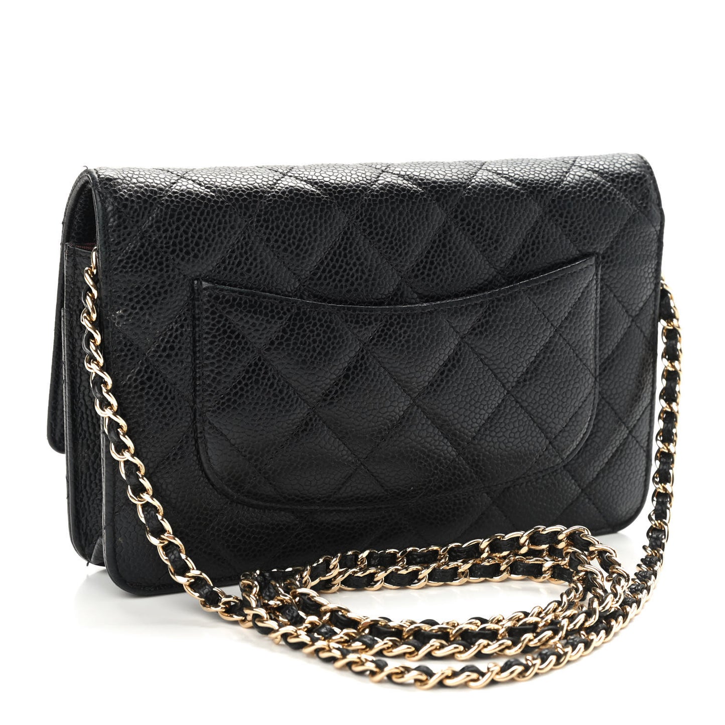 Caviar Quilted Wallet On Chain WOC Black