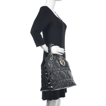 Christian Dior Patent Cannage Medium Granville Tote Black 2 of 16