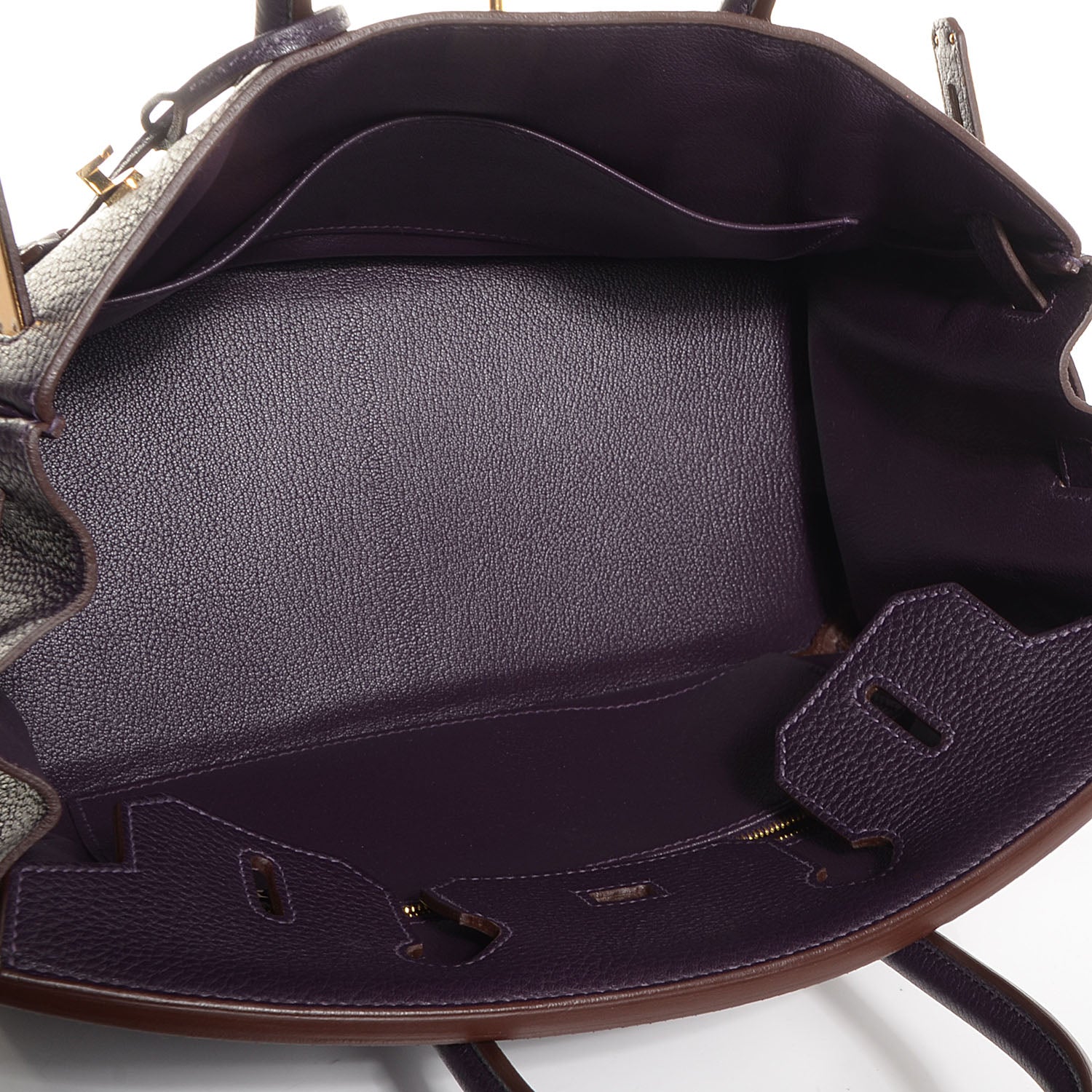 Hermes Taurillon Clemence Birkin 30 Raisin 6 of 22
