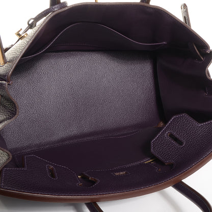 Hermes Taurillon Clemence Birkin 30 Raisin 6 of 22