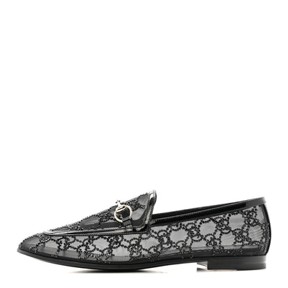 Gucci Tela Retino Kid Scamosciato Crystal GG Monogram Jordaan Loafer 38.5 Black 1 of 9