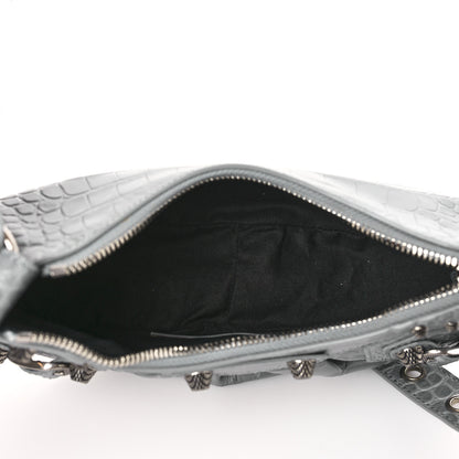 Balenciaga Extra Supple Calfskin Crocodile Embossed XS Le Cagole Shoulder Bag Balenciaga Grey 5 of 9