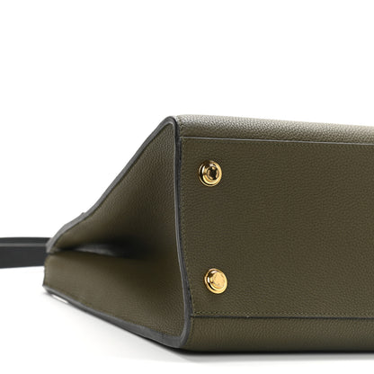 Louis Vuitton Taurillon City Steamer MM Kaki Black 8 of 9