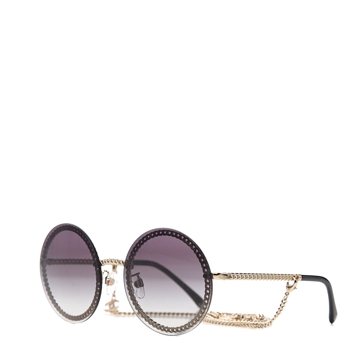 Chanel Round Chain Sunglasses 4245 Gold 1 of 6
