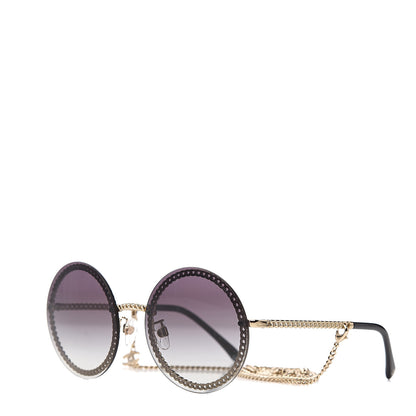 Chanel Round Chain Sunglasses 4245 Gold 1 of 6