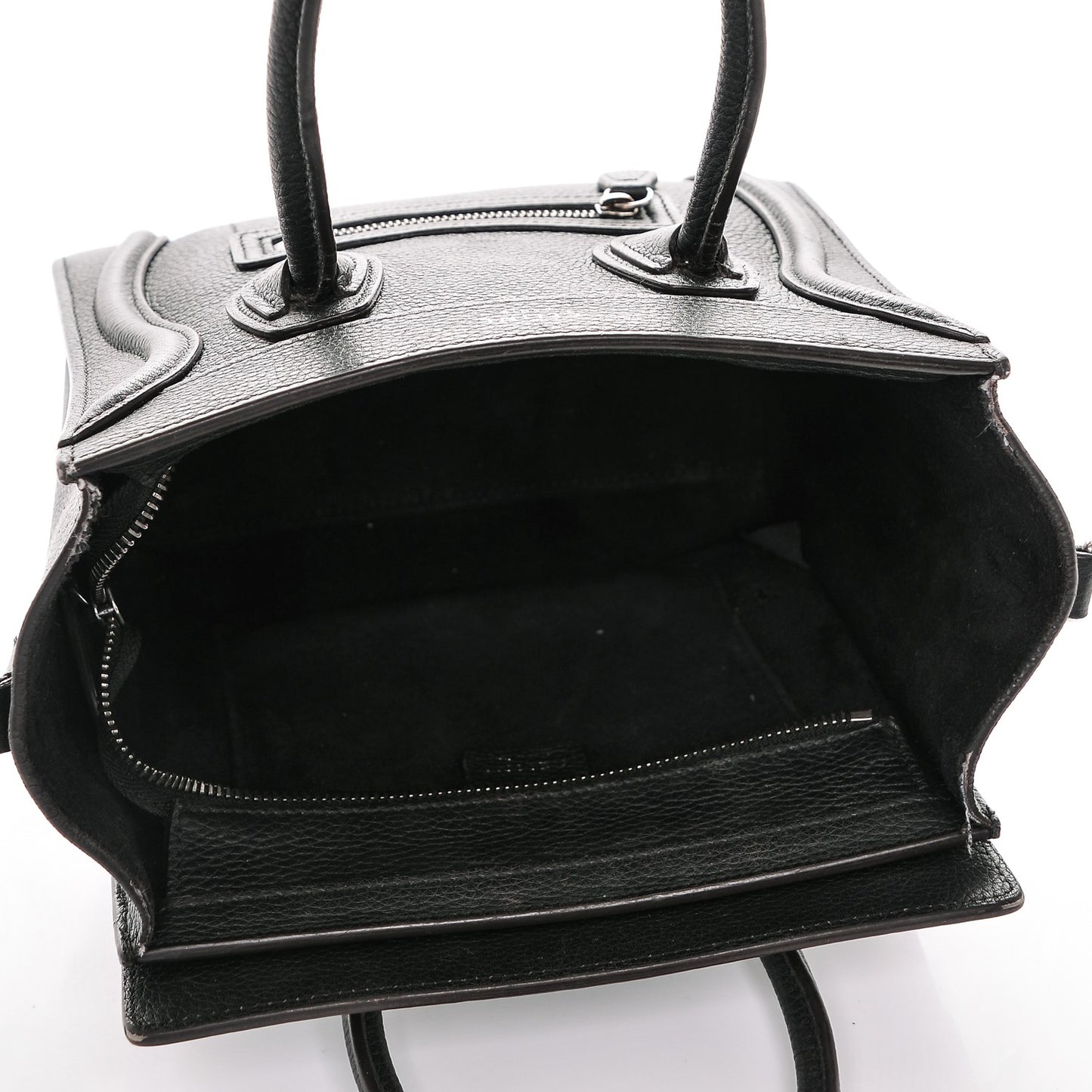 Drummed Calfskin Nano Luggage Black
