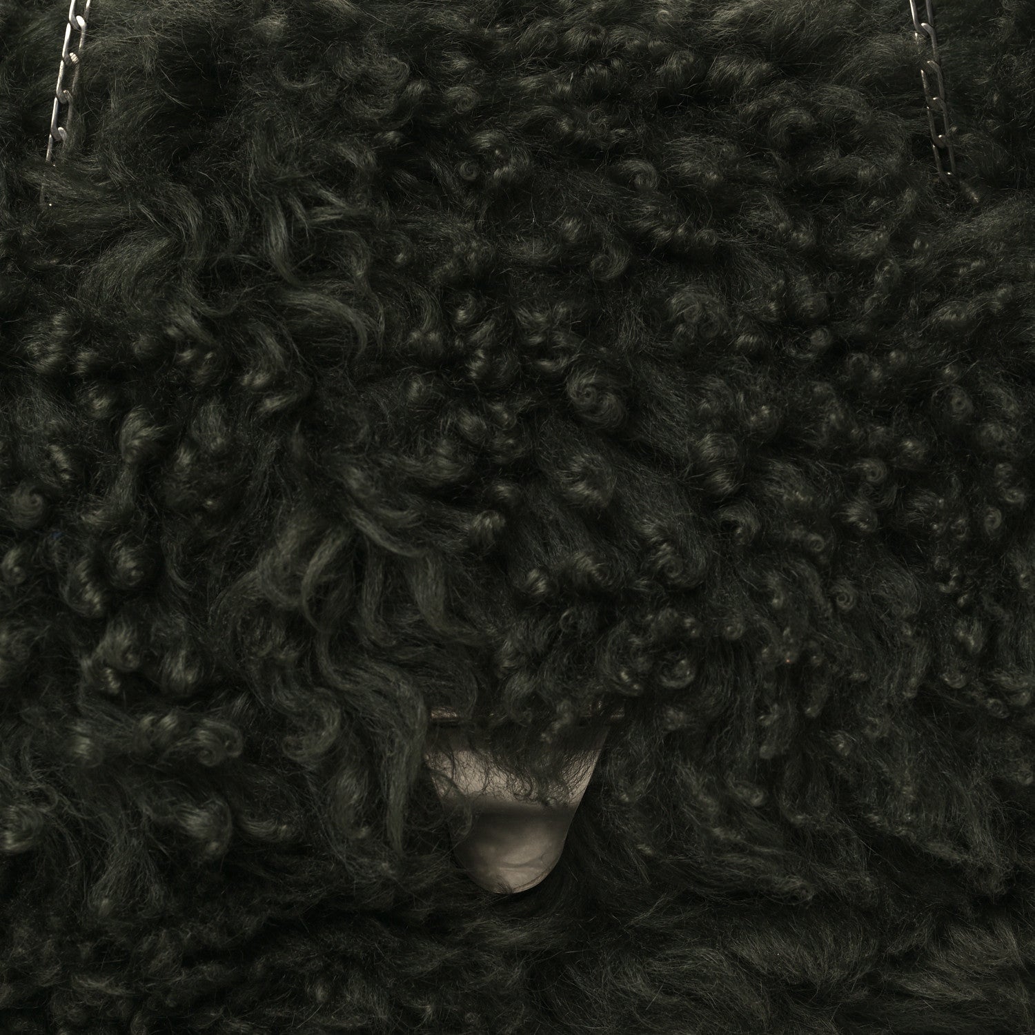 Celine Shearling Small Shoulder Bag Dark Green 7 of 10
