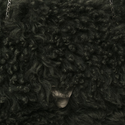 Celine Shearling Small Shoulder Bag Dark Green 7 of 10