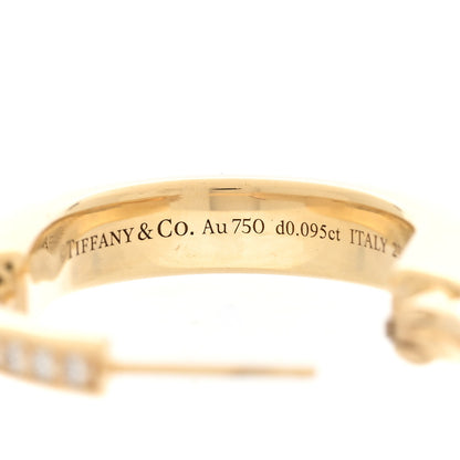 Tiffany 18K Yellow Gold Diamond Medium Lock Earrings 4 of 5