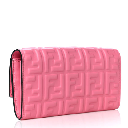 Fendi Nappa Matisse FF Embossed Continental Wallet Pink 3 of 12