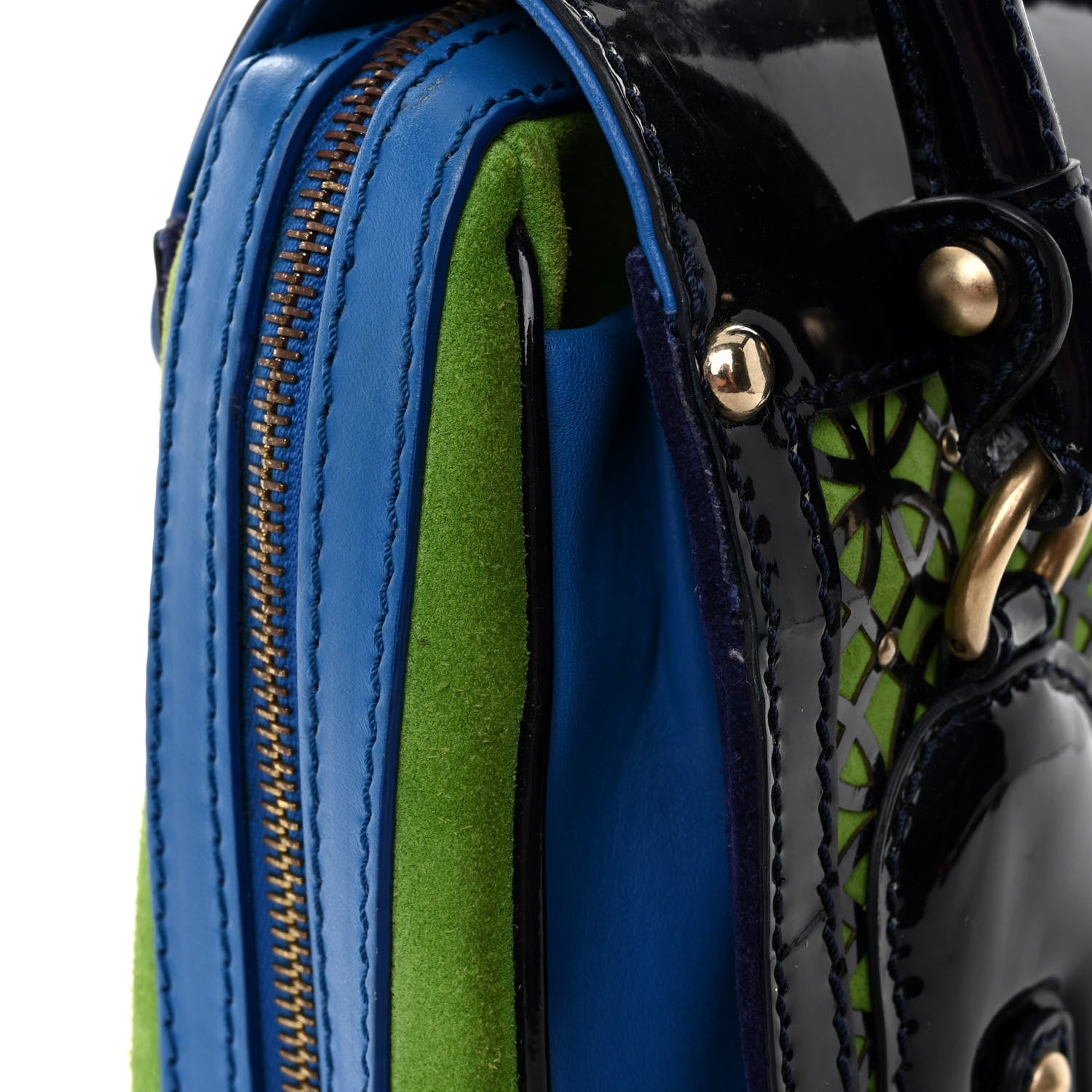 Versace Patent Suede Carla Handle Bag 11 of 11