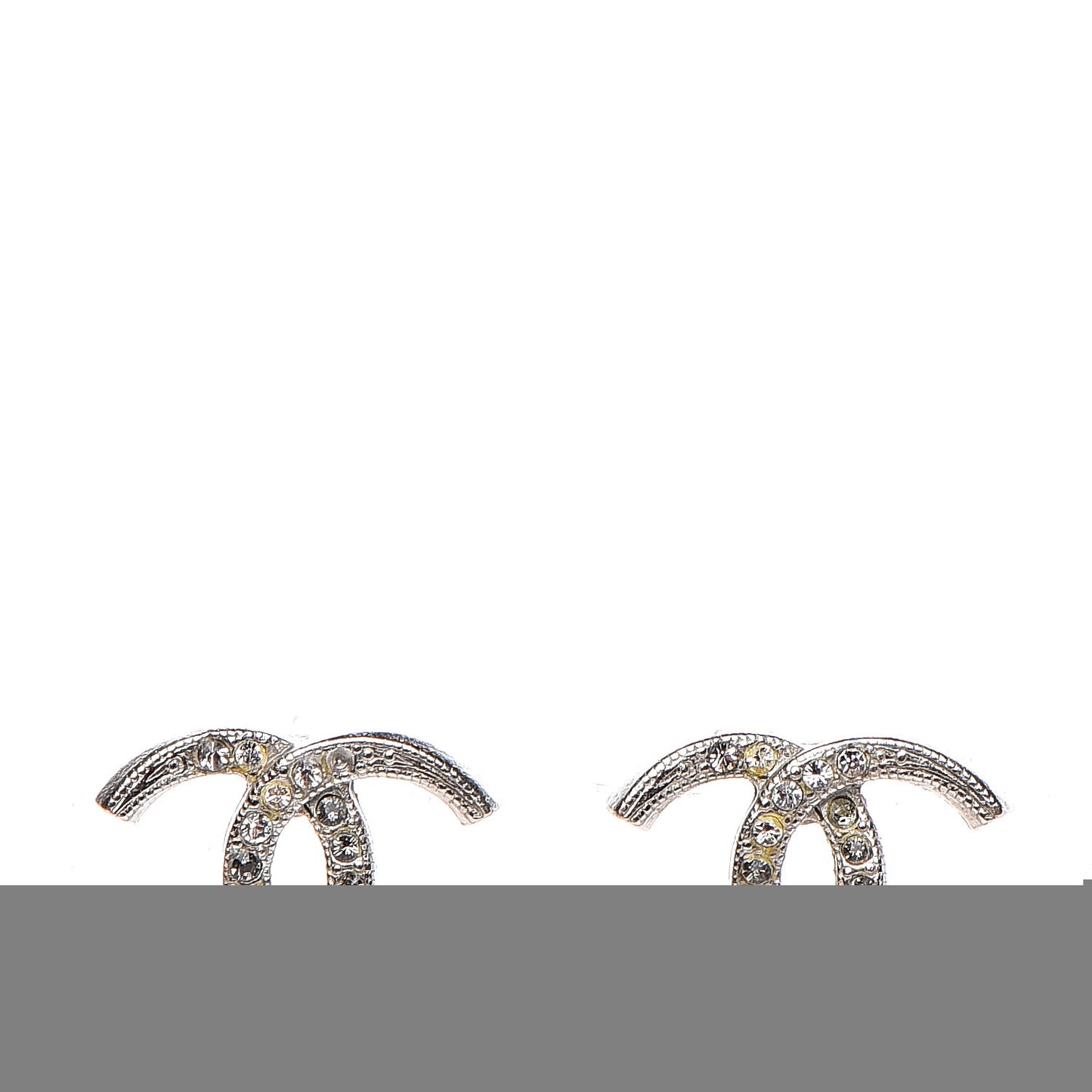 Crystal CC Moon Earrings Silver