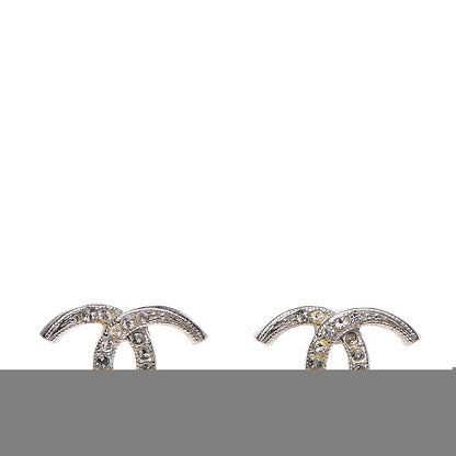 Chanel Crystal CC Moon Earrings Silver 1 of 4