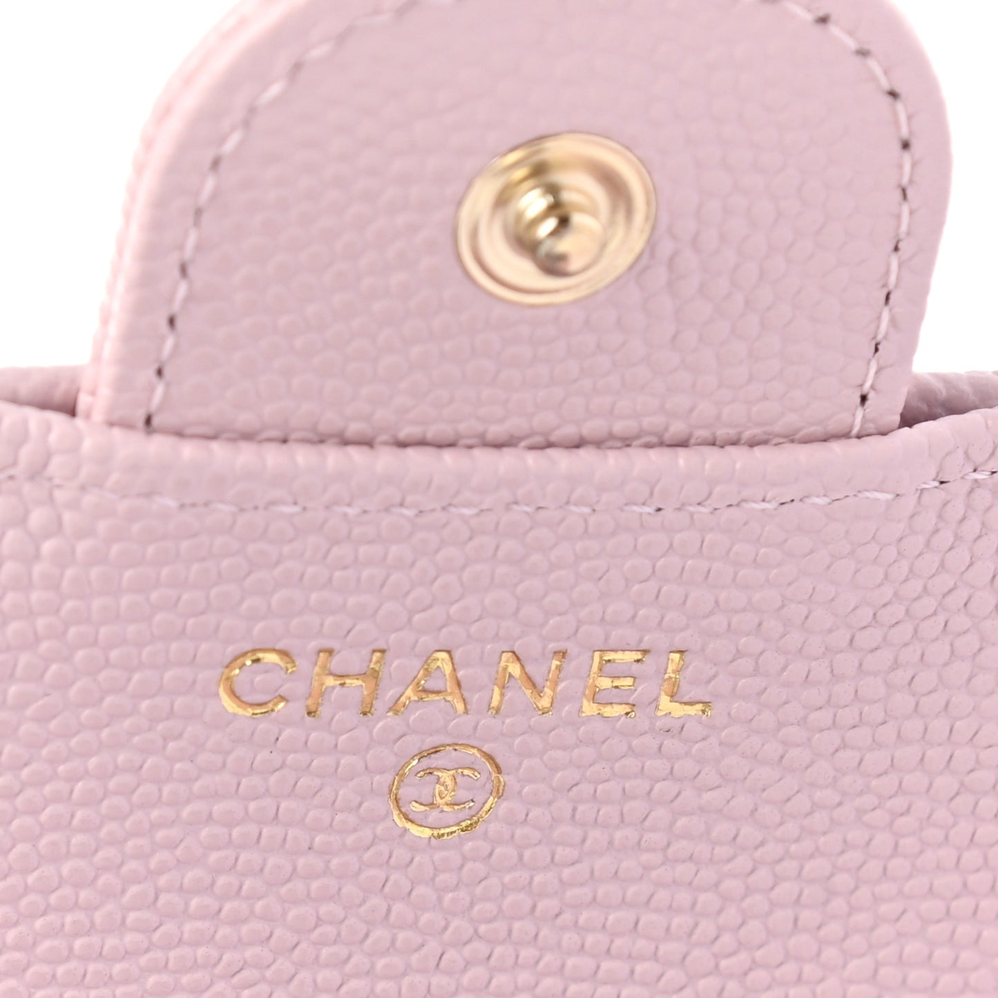 Caviar Quilted Compact Flap Wallet Light Pink