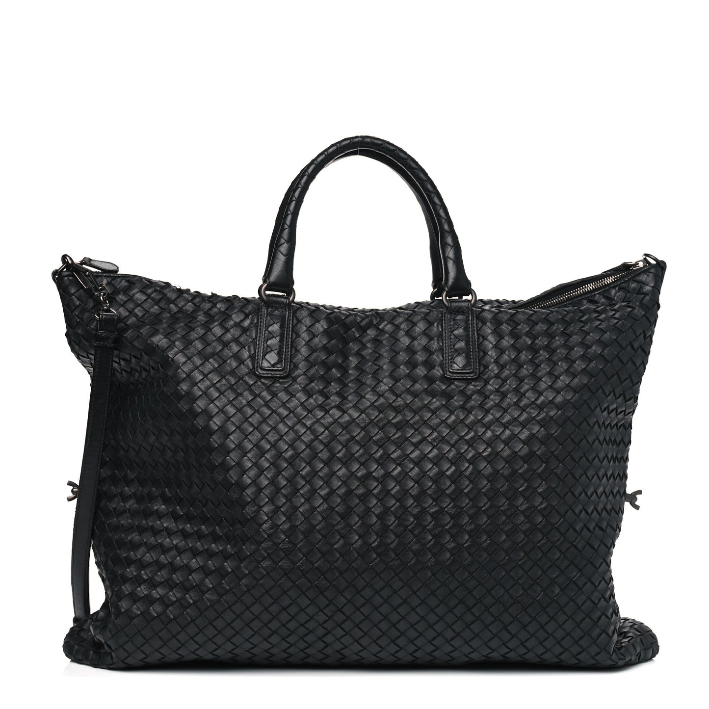 Nappa Intrecciato Maxi Convertible Tote Black