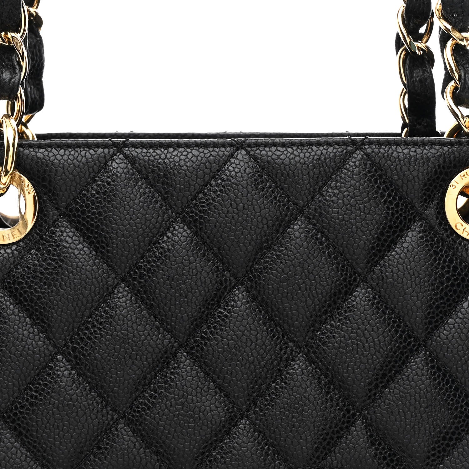 Chanel Caviar Quilted Petit Shopping Tote PST Black 8 of 10