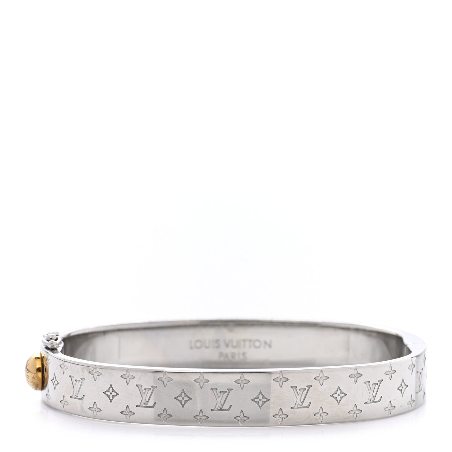 Brass Palladium Plated Nanogram Cuff M Silver