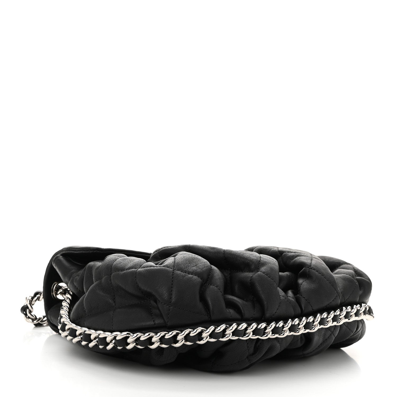 Chanel Washed Lambskin Quilted Mini Chain Around Messenger Black 4 of 10