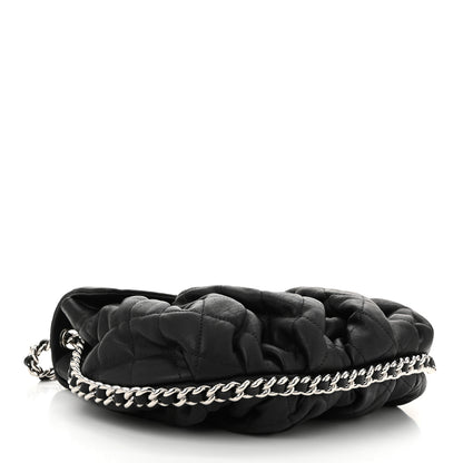 Chanel Washed Lambskin Quilted Mini Chain Around Messenger Black 4 of 10
