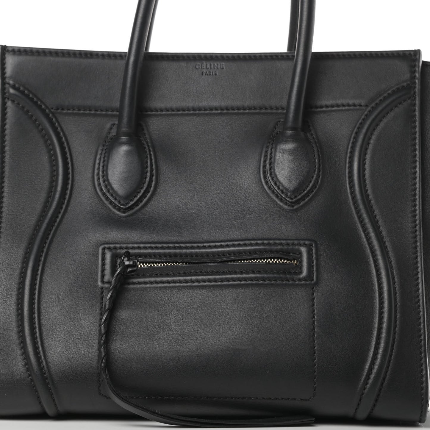 Smooth Calfskin Medium Phantom Luggage Black