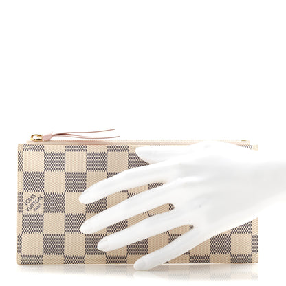 Louis Vuitton Damier Azur Felicie Chain Wallet Zippered Insert Rose Ballerine 2 of 7