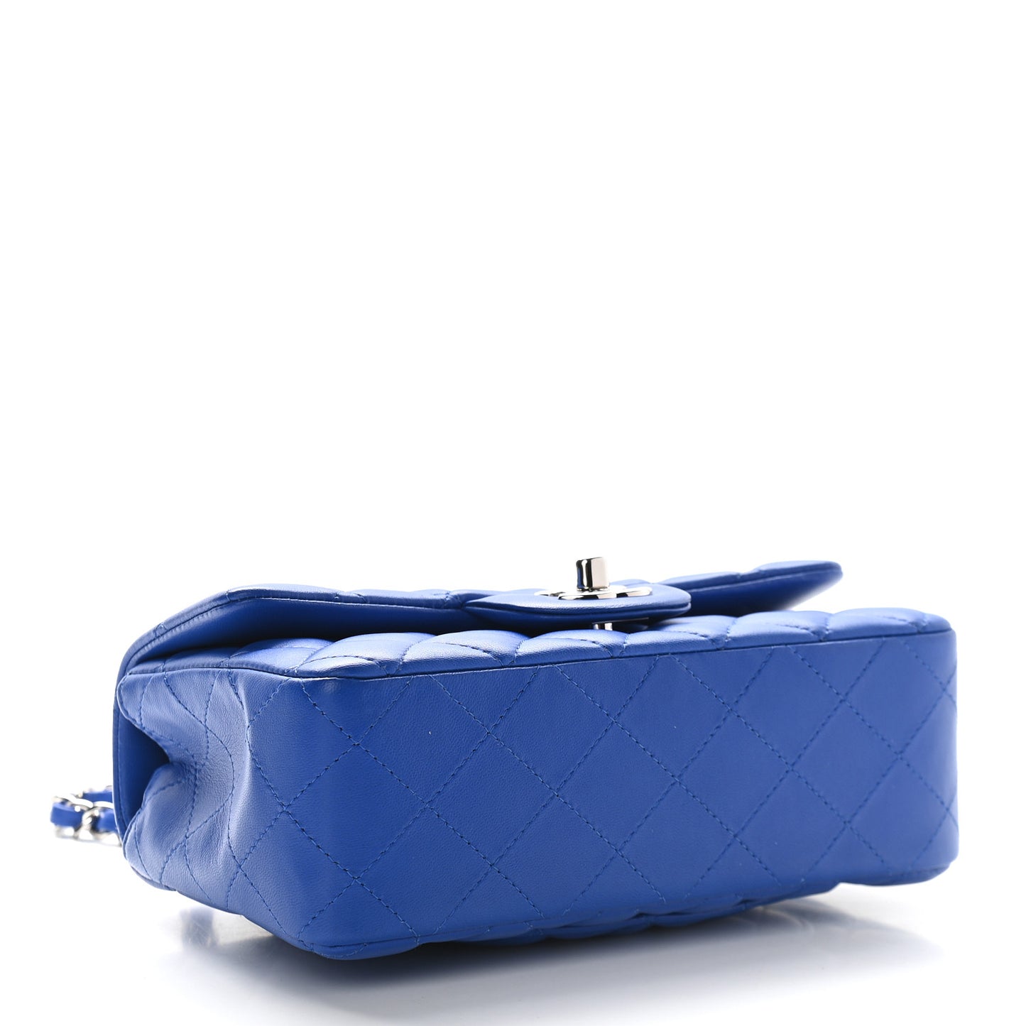 Lambskin Quilted Mini Rectangular Flap Royal Blue