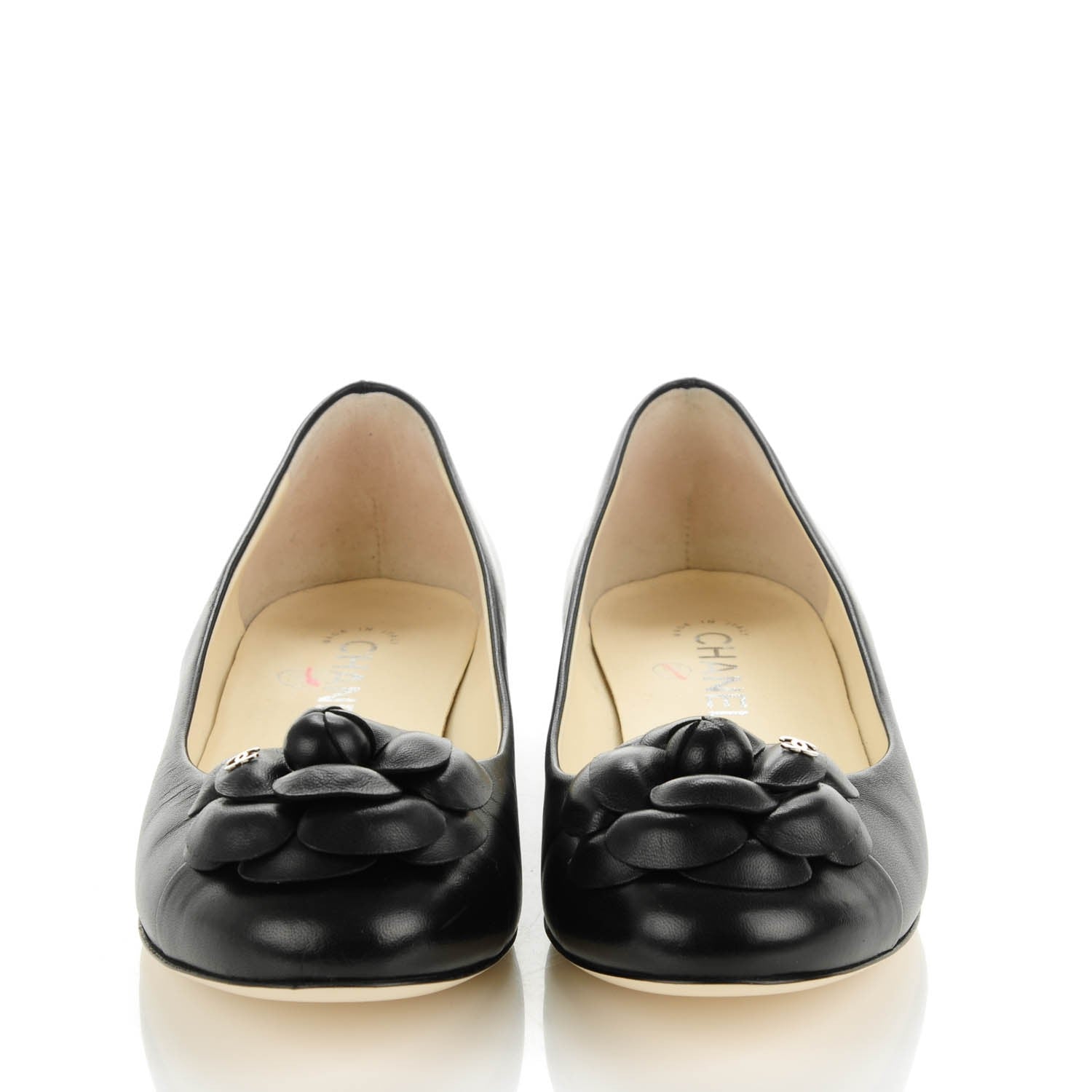 Chanel Lambskin Camellia Ballerina Flats 39 Black 2 of 7