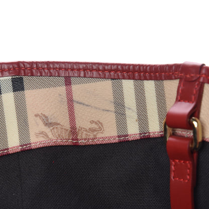 Burberry Haymarket Check Small Canterbury Tote Coral Red 10 of 12