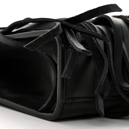 Saint Laurent Calfskin Fringe Baby Snake Monogram Satchel Black 9 of 10