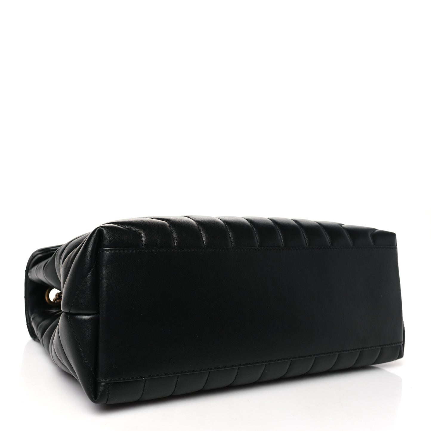 Calfskin Y Quilted Monogram Medium Loulou Chain Satchel Black