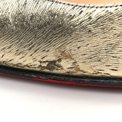 Christian Louboutin Metallic Crinkled Nappa Pigalle Follies 100 Pumps 41 Platine 8 of 9