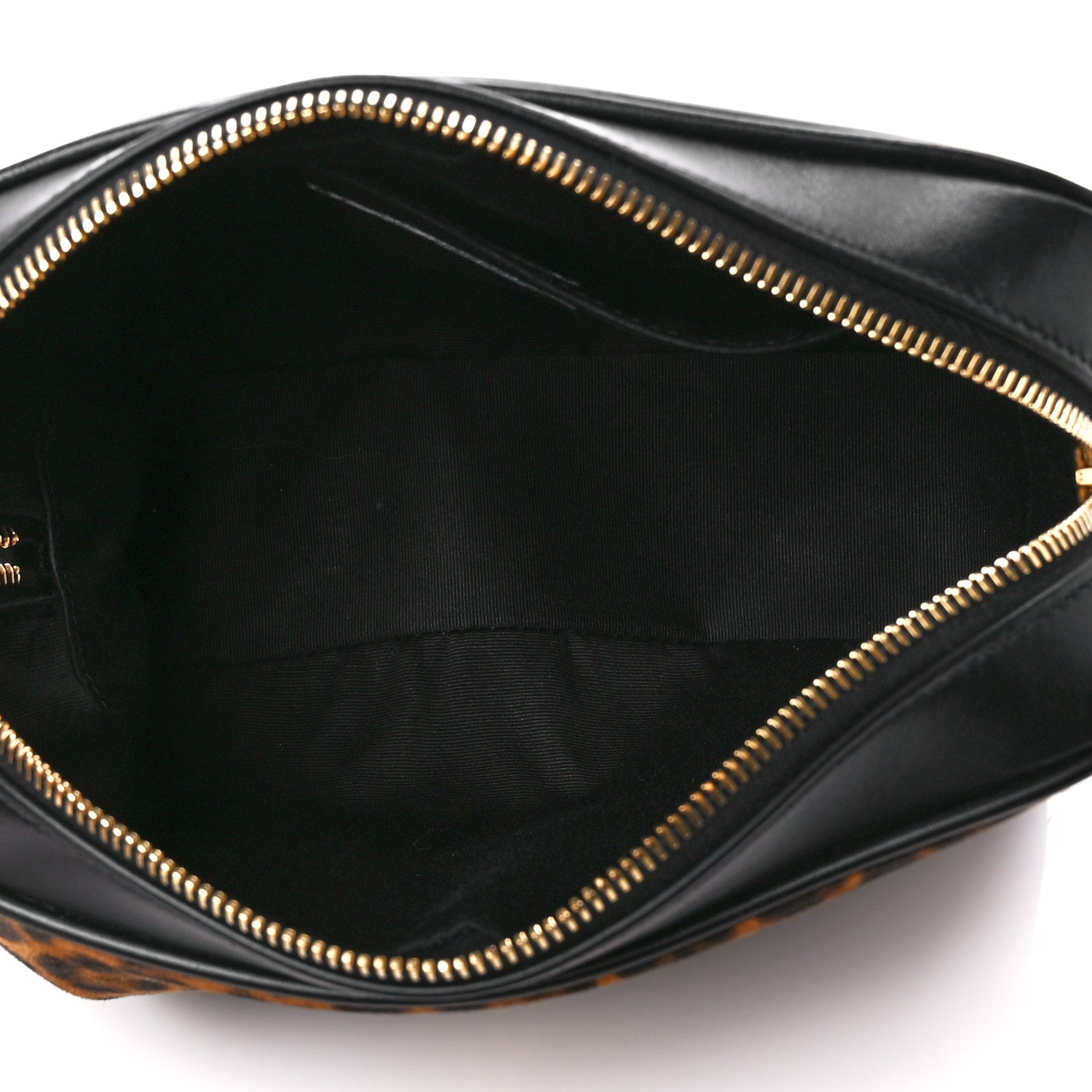 Saint Laurent Calfskin Leopard Print Monogram Lou Camera Bag Black 5 of 10