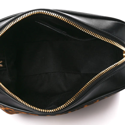 Saint Laurent Calfskin Leopard Print Monogram Lou Camera Bag Black 5 of 10