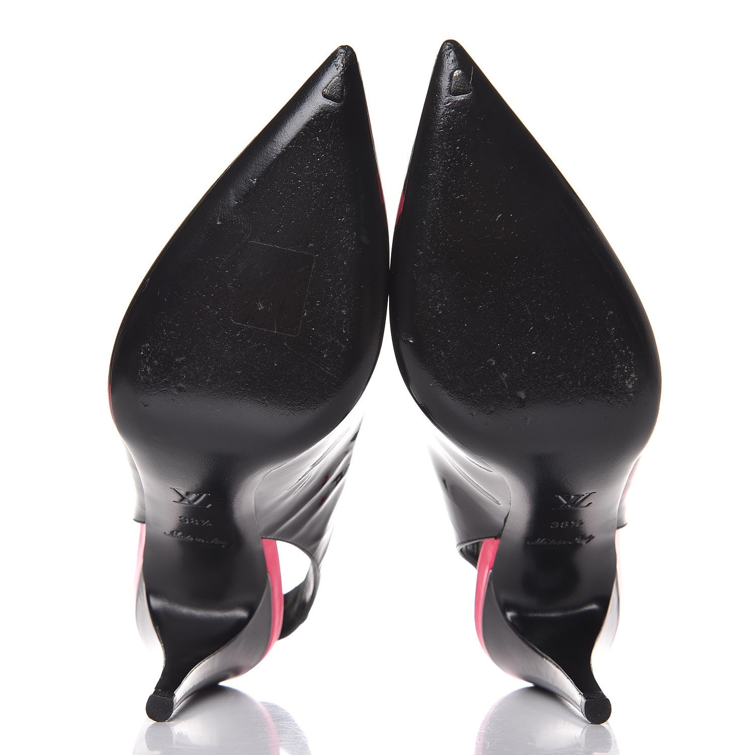 Louis Vuitton Patent Graffiti Slingback Pumps 38.5 Black Pink 7 of 11