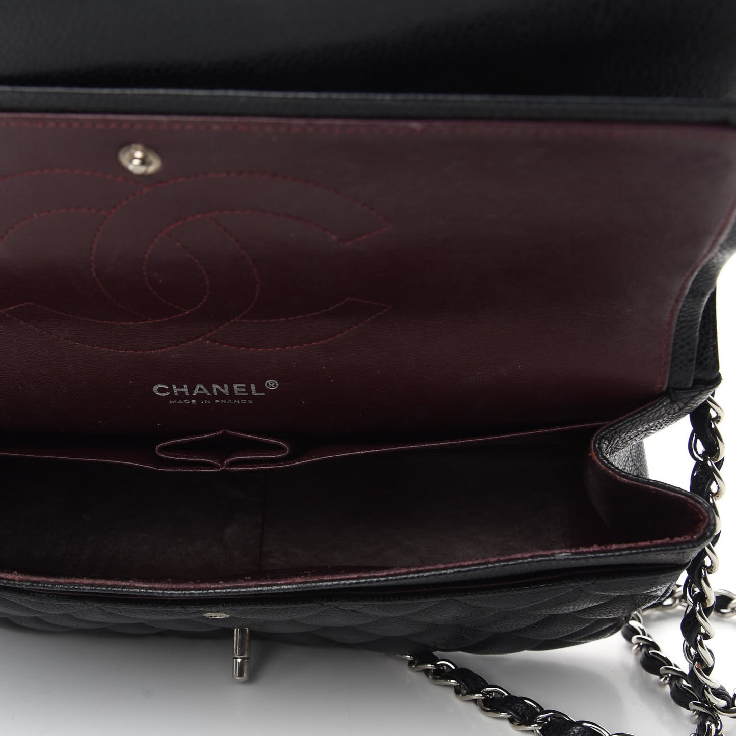 Caviar Quilted Jumbo Double Flap Black