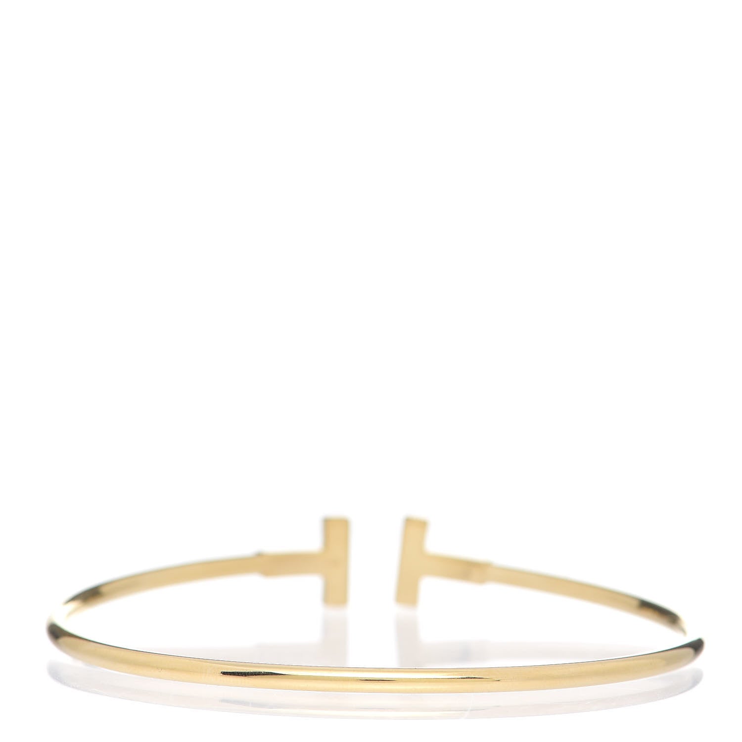 Tiffany 18K Yellow Gold Diamond T Wire Bracelet 3 of 5