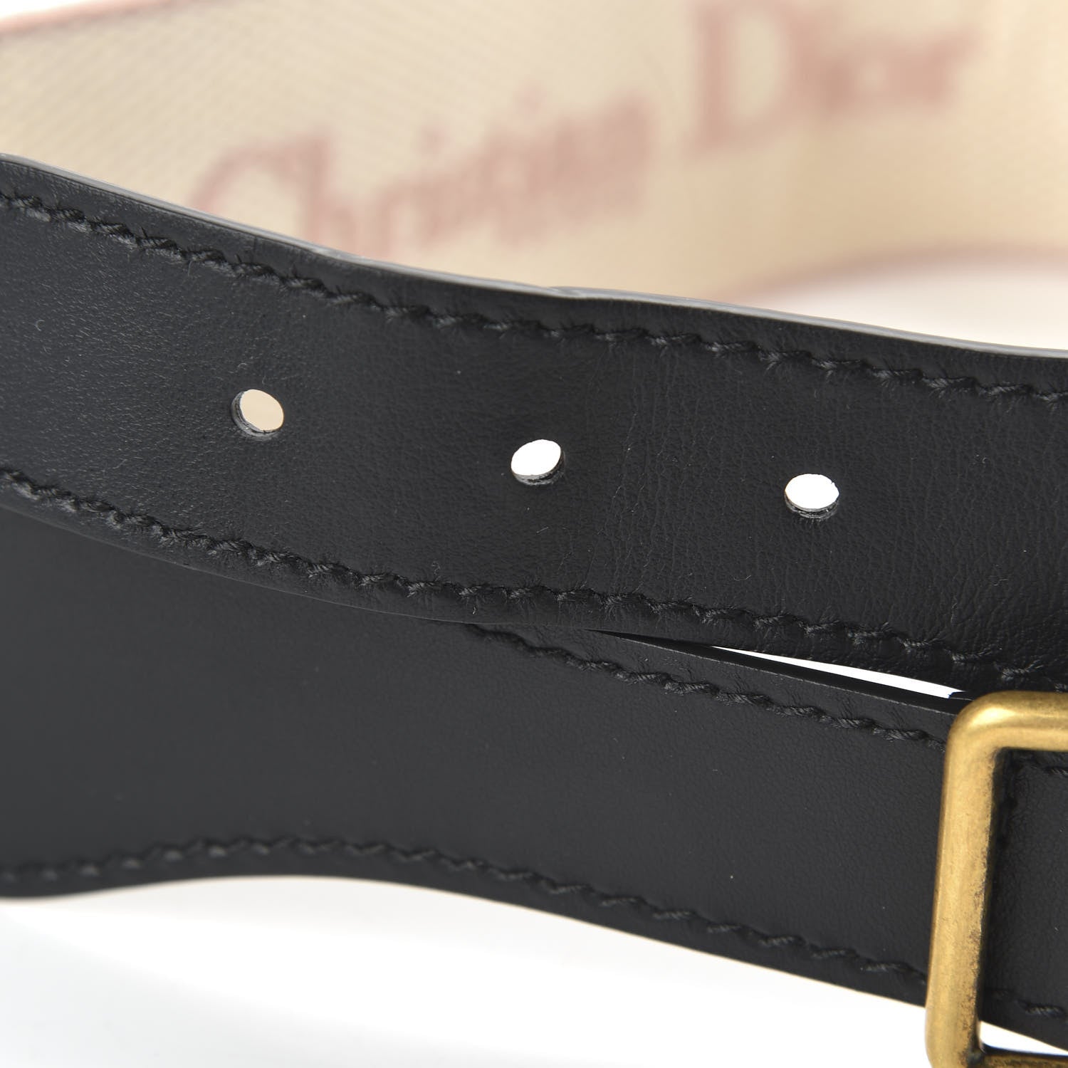 Christian Dior Canvas Embroidered Large Belt 90 36 Pink White 3 of 7