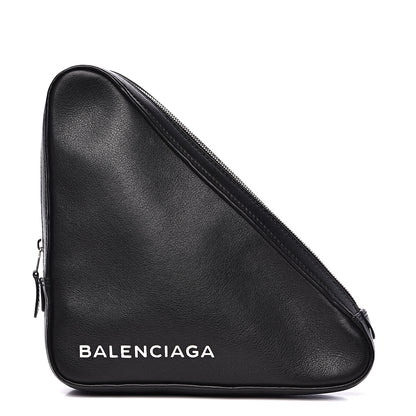 Balenciaga Calfskin M Triangle Pouch Black 1 of 10