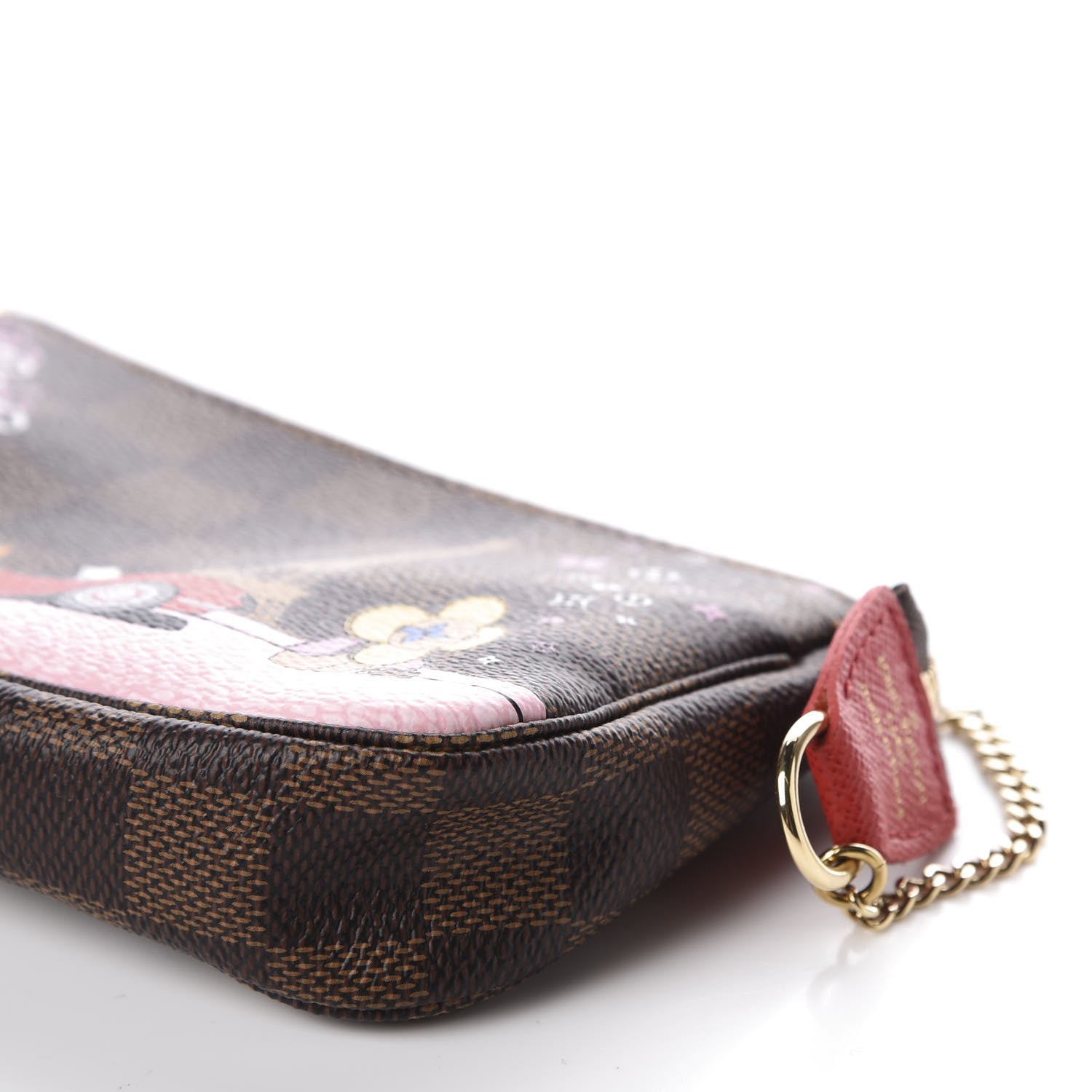 Louis Vuitton Damier Ebene 2019 Christmas Animation Mini Pochette Accessories Red 7 of 9