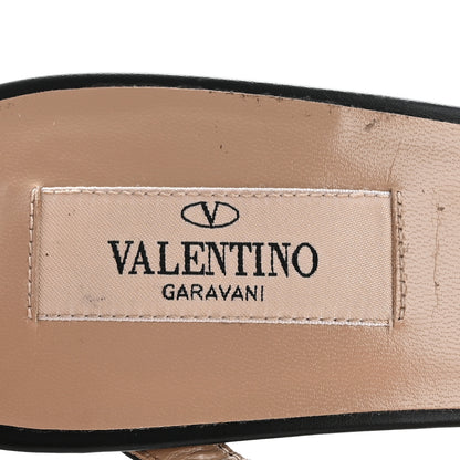 Valentino Garavani Pebbled Calfskin Rockstud Cross Strap 50mm Mules 39.5 Black 8 of 12