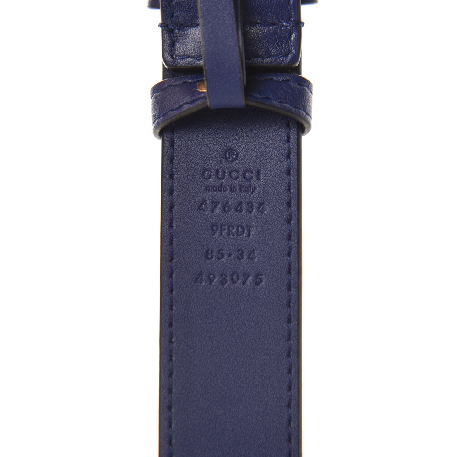 Gucci Velvet Matelasse GG Marmont Belt Bag 85 34 Cobalt Blue 10 of 11