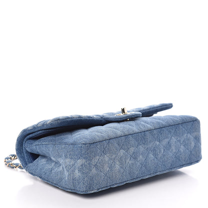 Chanel Denim Quilted Medium Double Flap Blue 4 of 9