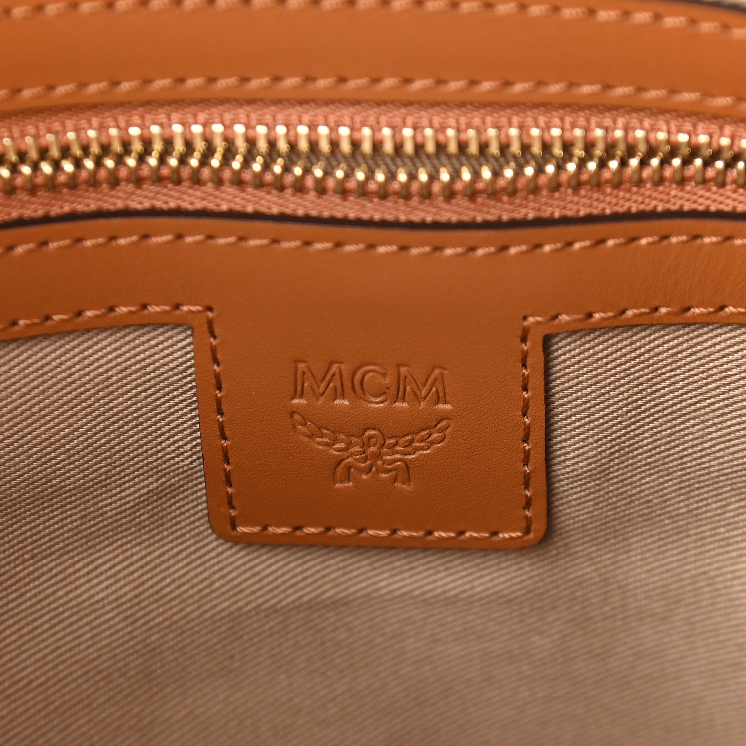 MCM Visetos Medium Crossbody Pouch Cognac 5 of 8