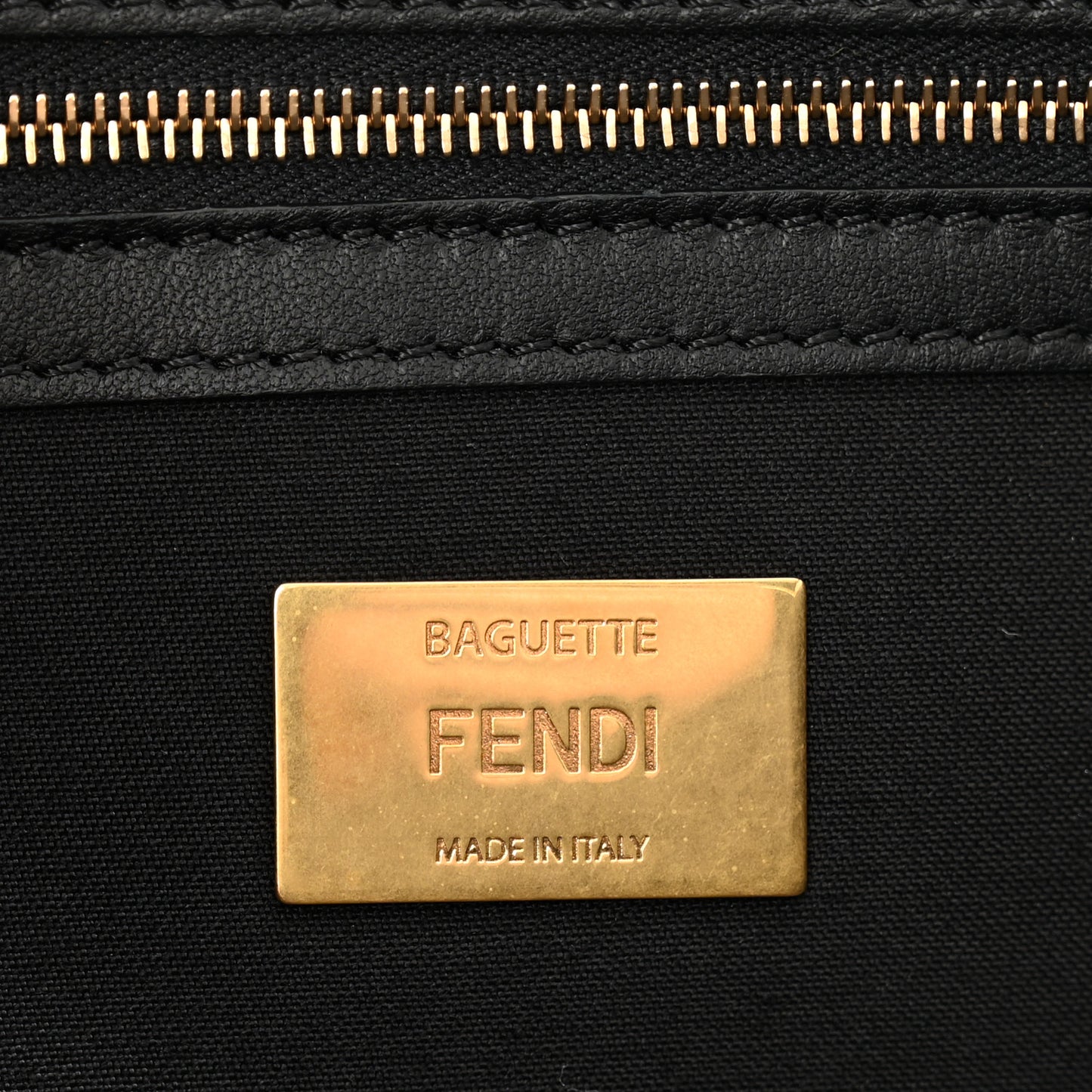 Nappa FF 1974 Embossed Baguette Black
