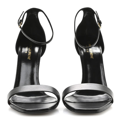 Saint Laurent Calfskin Amber 105 Ankle Strap Sandals 40 Black 3 of 9