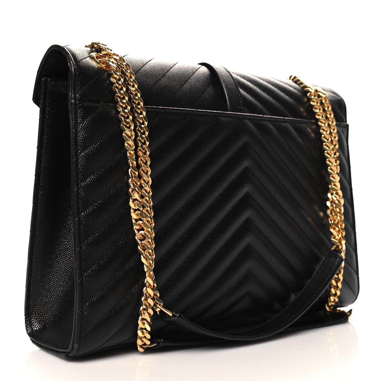 Grain De Poudre Matelasse Chevron Large Monogram Satchel Black