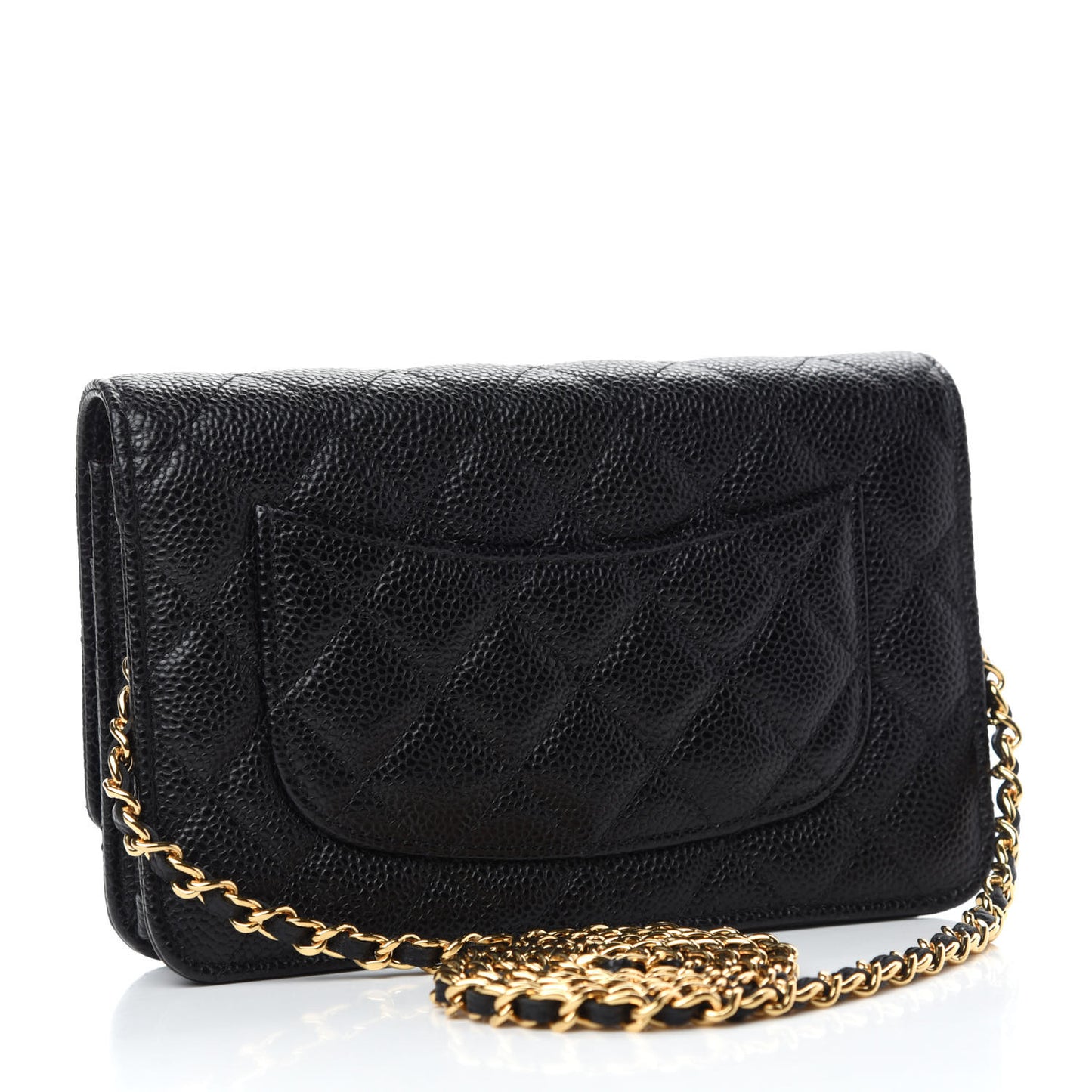 Caviar Quilted Wallet On Chain WOC Black