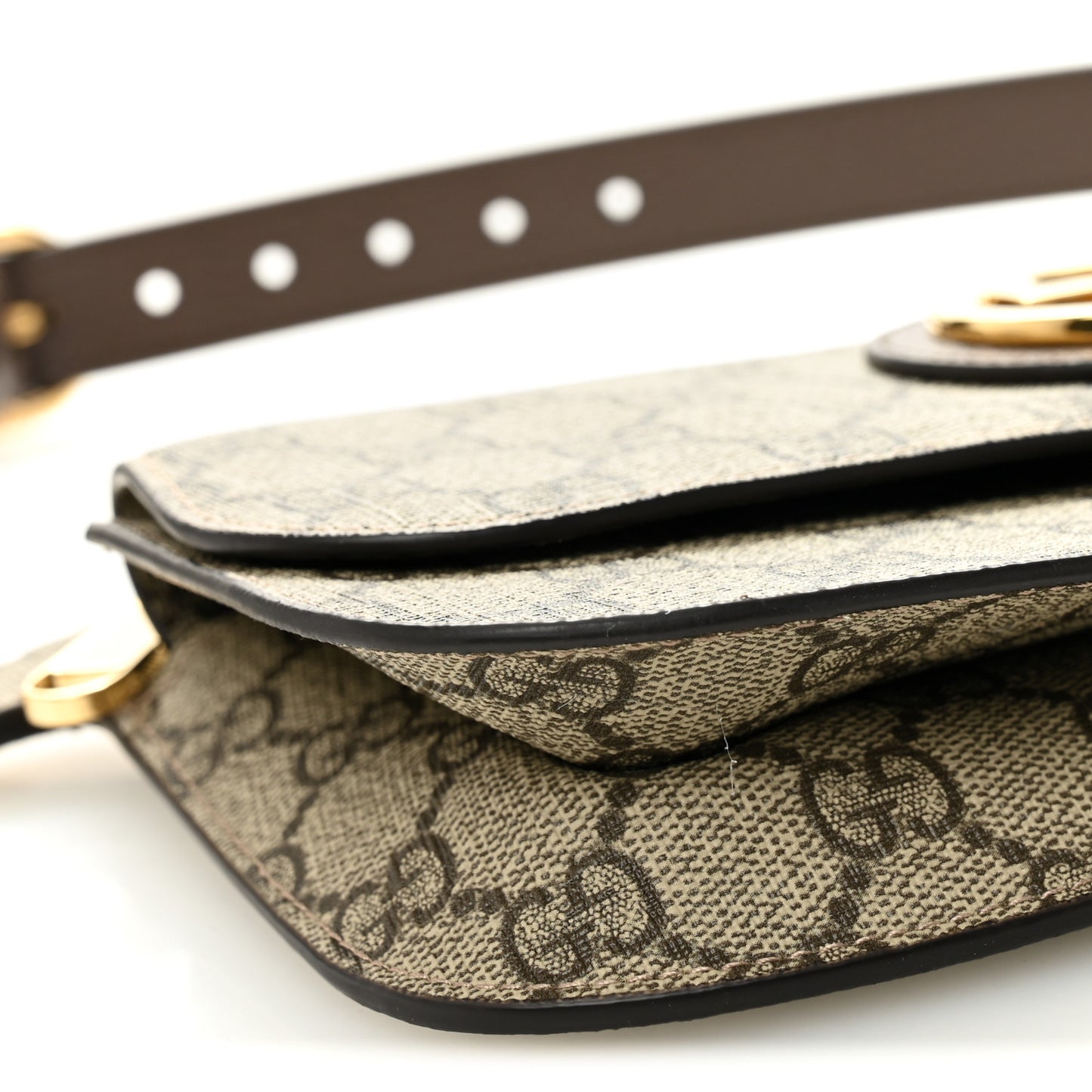 GG Supreme Monogram Textured Dollar Calfskin Blondie Belt Bag Beige Ebony New Acero