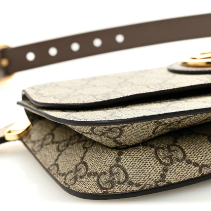 Gucci GG Supreme Monogram Textured Dollar Calfskin Blondie Belt Bag Beige Ebony New Acero 9 of 10
