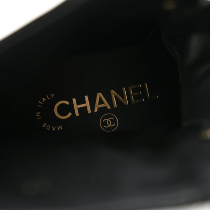 Chanel Shiny Goatskin Cap Toe Combat Boots 36.5 Black 7 of 10